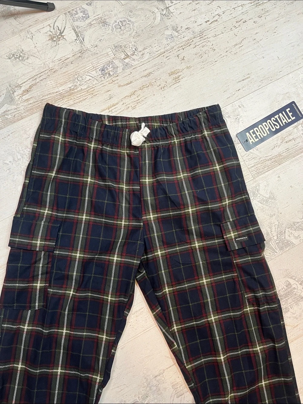 Aeropostale Plaid Cargo Pocket Pj Pants Size XL 44-46